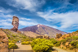 Fototapeta  - Pico del Teide with Roque Cinchado rock, Tenerife, Canary Islands, Spain