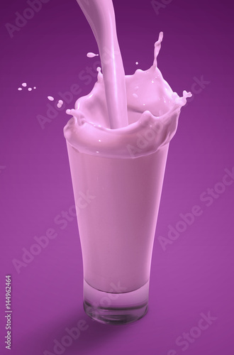 Plakat Szklanka truskawek Milkshake