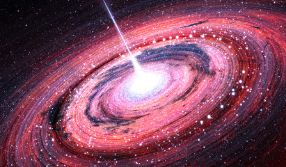 Wall Mural - black hole at the center of the milky way galaxy, illustration