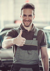 Wall Mural - Handsome auto service worker