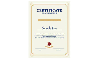 certificate of achievement or diploma template
