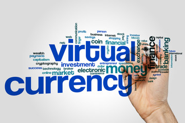 Canvas Print - Virtual currency word cloud