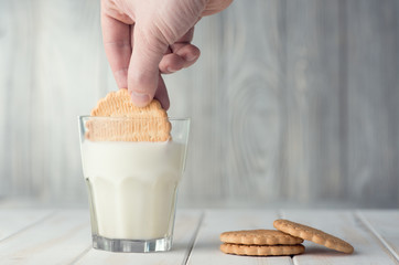 Wall Mural - Milk and cookies on the table