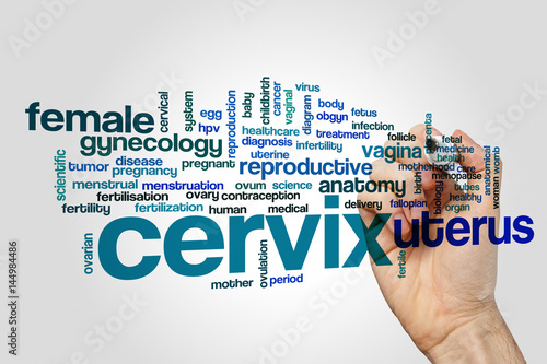 Fotografia, Obraz Cervix word cloud concept on grey background