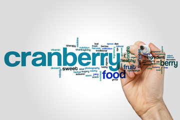 Wall Mural - Cranberry word cloud concept on grey background