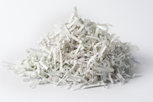 Pile Of Shredded Paper On White Background
