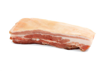 Organics Pork belly isolated on white background