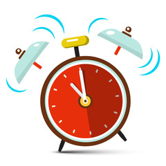 Sticker - Ringing Alarm Clock Vector Icon