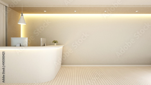 Fotografía white counter reception for artwork - 3d Rendering