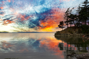 Wildcat Cove in Washington State at Sunset