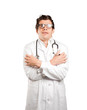 © agongallud - Worried doctor with cold gesture against white background