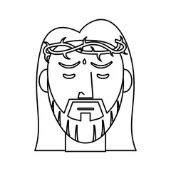 Poster - jesus christ crown of thorns outline vector illustration eps 10