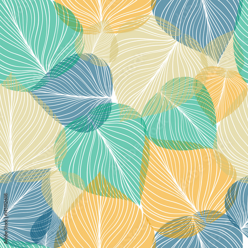 Tapeta ścienna na wymiar Seamless leaf background, vector illustration.