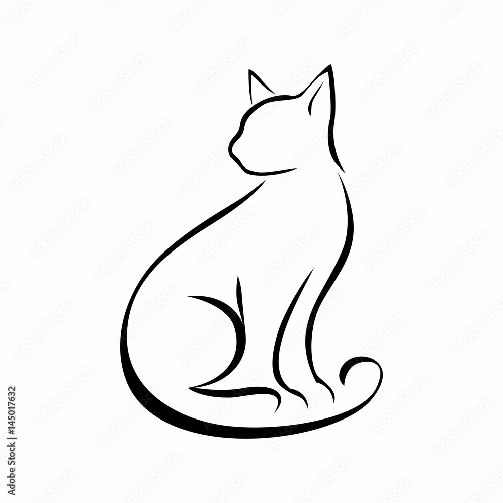 simple cat Stock Illustration | Adobe Stock