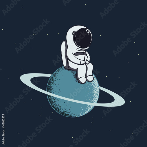 astronauta-siedzacy-na-planecie-na-tle-nieba