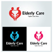 Elderly care logo design template. Vector illustration