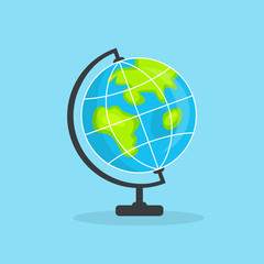 Earth Globe Icon, flat editable vector illustration, clip art