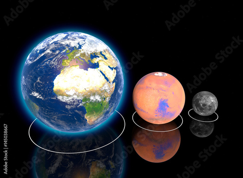 Quanto è Grande La Luna Rispetto Alla Terra Proporzioni pianeti, Terra Luna e Marte, rapporto, diametro, grandezze