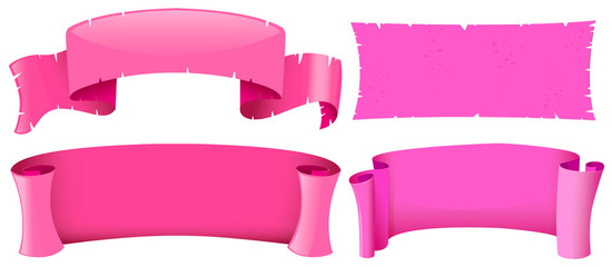 Wall Mural - pink banner templates in four designs