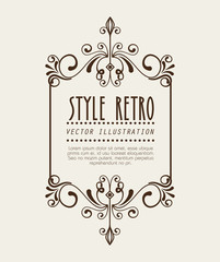 Sticker - elegant frame style retro vector illustration design