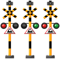 Wall Mural - traffic lights for train