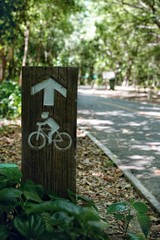 Canvas Print - The bike path in the park is a typical route.