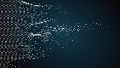 Wavy abstract graphic design, a sense of science and technology background.