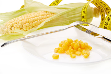 Corn and measuring tape.