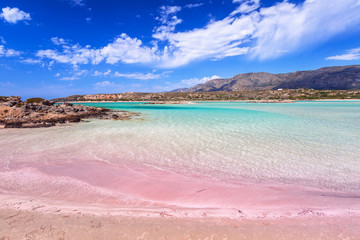 Canvas Print - Elafonissi beach with pink sand on Crete, Greece