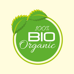 Sticker - organic product guaranteed seal vector illustration design