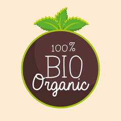 Sticker - organic product guaranteed seal vector illustration design