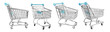 shopping supermarket cart, CLIPPING PATHS included