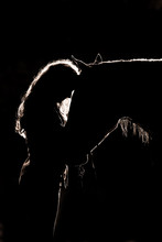 Woman And Horse Silhouette