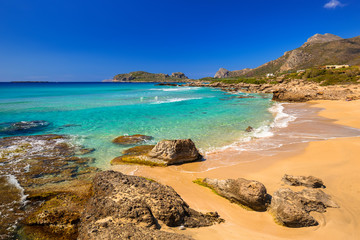 Canvas Print - Beautiful Falassarna beach on Crete, Greece