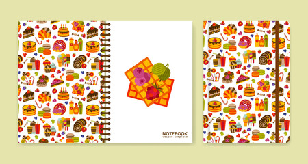 Wall Mural - Cover design for notebooks or scrapbooks with sweets