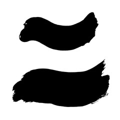 Two black brush strokes. Vector design element