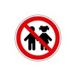 STOP! Not for children. VECTOR. The icon with a red contour on a white background. For any use. Warns.