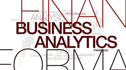 Wall Mural - business analytics animated word cloud, text design animation. kinetic typography.