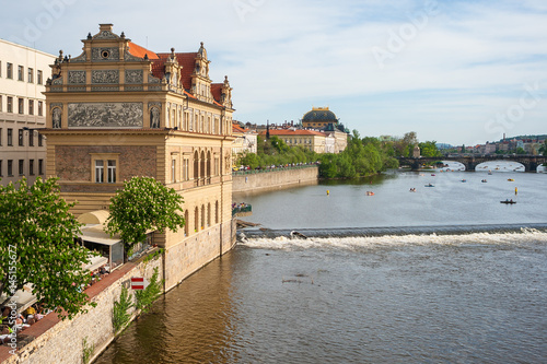 Fotografie, Obraz Vltava river in old town Prague, Czech Republic
