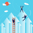 © Cienpies Design - Business men climb to success concept illustration