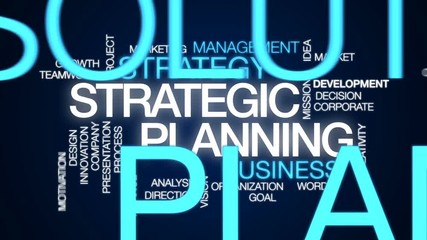 Wall Mural - strategic planning animated word cloud, text design animation.