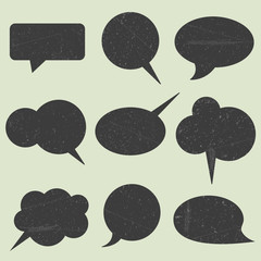 Wall Mural - vector set of of grunge speech bubbles