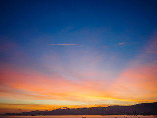 Wall Mural - bright orange and yellow colors sunset sky