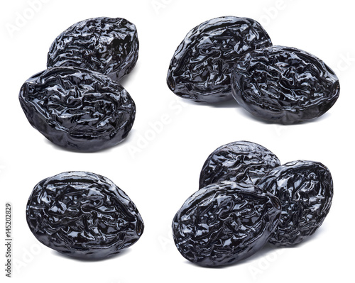 Stampe Dry prunes set isolated on white background