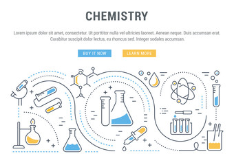 Wall Mural - website banner and landing page chemistry