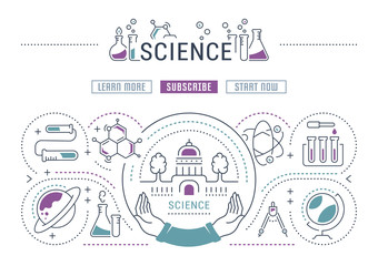 Wall Mural - website banner and landing page science