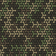Abstract military or hunting camouflage background. Green and brown color. Made from geometric metaball shapes. Seamless pattern.
