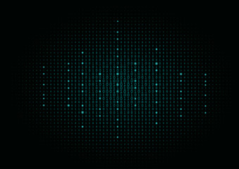 Binary code black and cyan blue background.