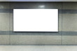 Billboard Banner signal mock up display in subway train station.