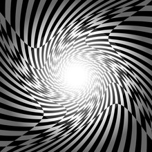 Black And White Checkered Spiral Pattern Design For Abstract Background Concept